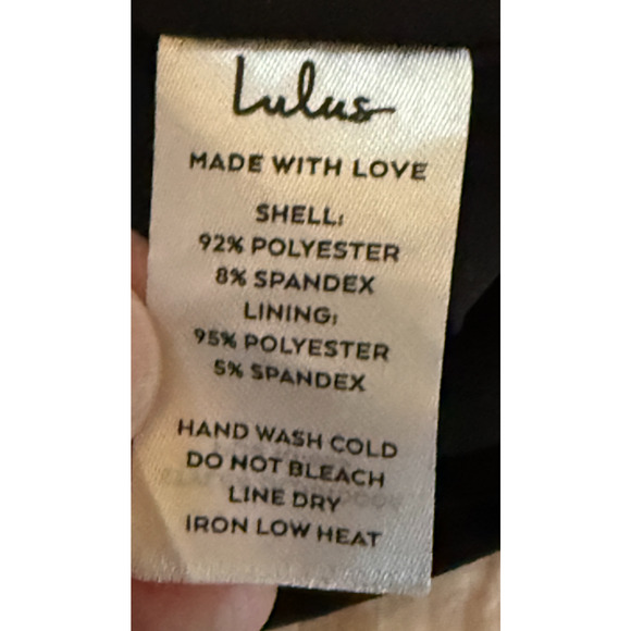 Lulus Black Slipdress Size S Spaghetti Strap V-Neck High Low Hem Sexy Stretch - Picture 3 of 7